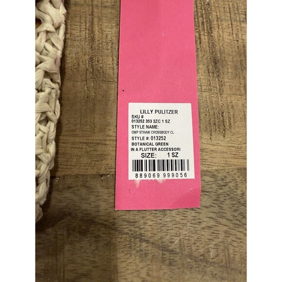 Lilly Pulitzer Straw Crossbody Clutch Purse In A Flutter Botanical Green NWT - Picture 5 of 9